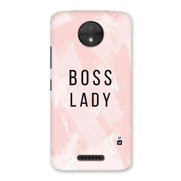 Boss Lady Pink Back Case for Moto C