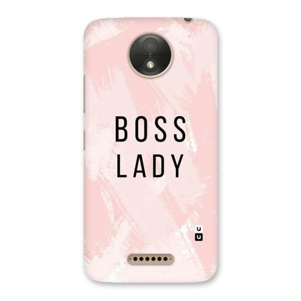 Boss Lady Pink Back Case for Moto C Plus