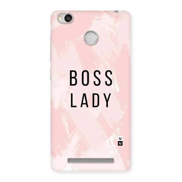 Boss Lady Pink Back Case for Redmi 3S Prime