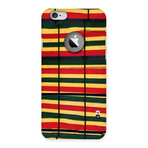 Bright Colors Lines Back Case for iPhone 6 Logo Cut
