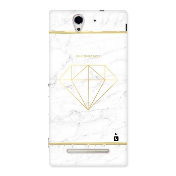 Bright Gold Diamond Back Case for Sony Xperia C3