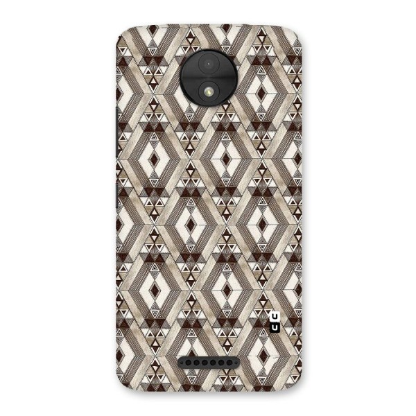 Brown Abstract Design Back Case for Moto C