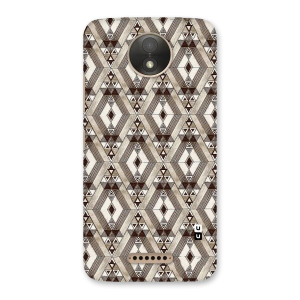 Brown Abstract Design Back Case for Moto C Plus