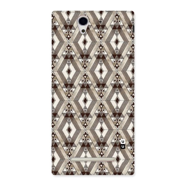 Brown Abstract Design Back Case for Sony Xperia C3