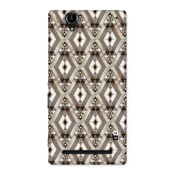 Brown Abstract Design Back Case for Sony Xperia T2