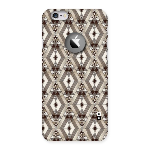 Brown Abstract Design Back Case for iPhone 6 Logo Cut