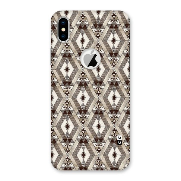 Brown Abstract Design Back Case for iPhone X Logo Cut