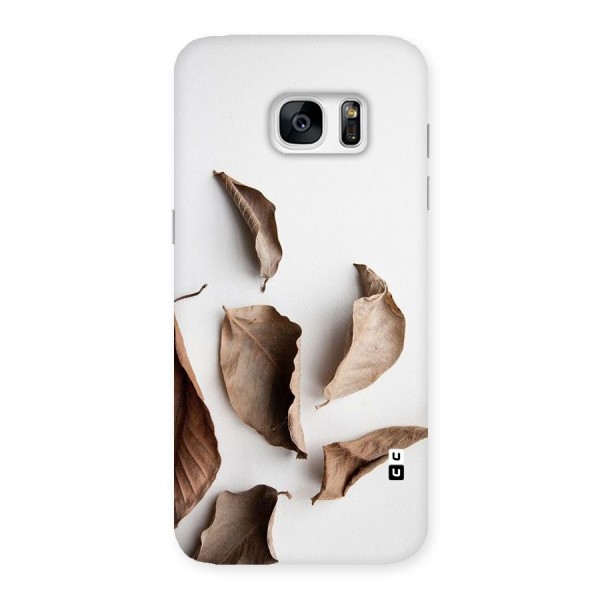 Brown Dusty Leaves Back Case for Galaxy S7 Edge