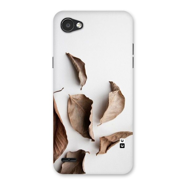 Brown Dusty Leaves Back Case for LG Q6