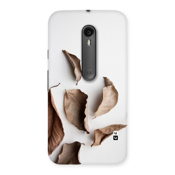 Brown Dusty Leaves Back Case for Moto G3
