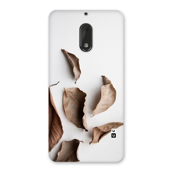 Brown Dusty Leaves Back Case for Nokia 6