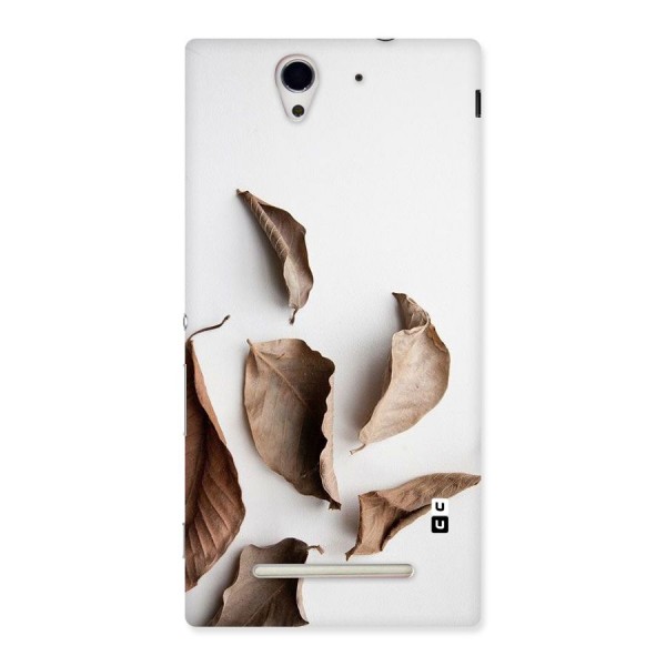 Brown Dusty Leaves Back Case for Sony Xperia C3