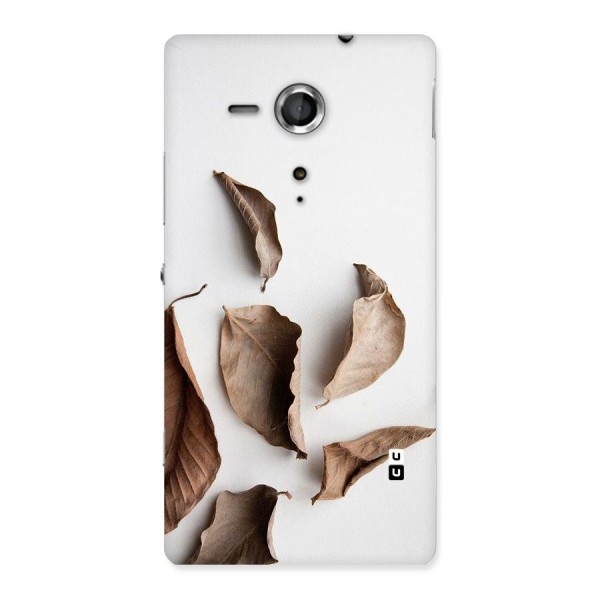 Brown Dusty Leaves Back Case for Sony Xperia SP