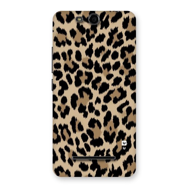 Brown Leapord Print Back Case for Micromax Canvas Juice 3 Q392