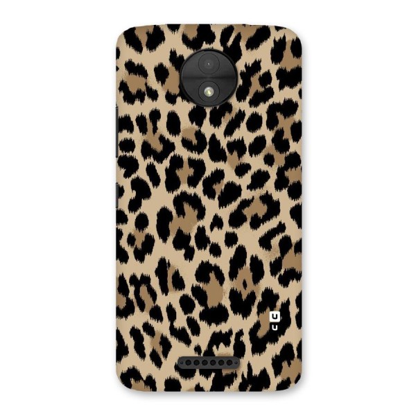 Brown Leapord Print Back Case for Moto C