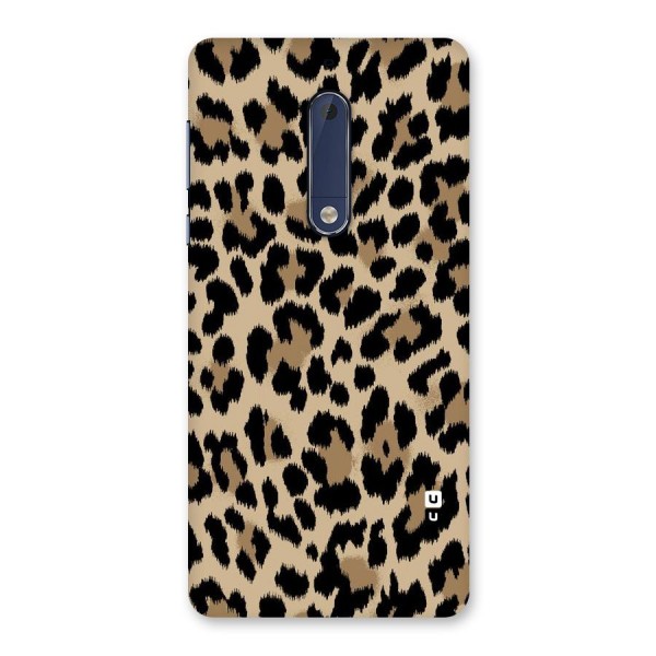 Brown Leapord Print Back Case for Nokia 5