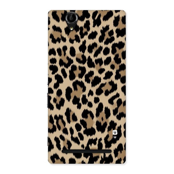 Brown Leapord Print Back Case for Sony Xperia T2