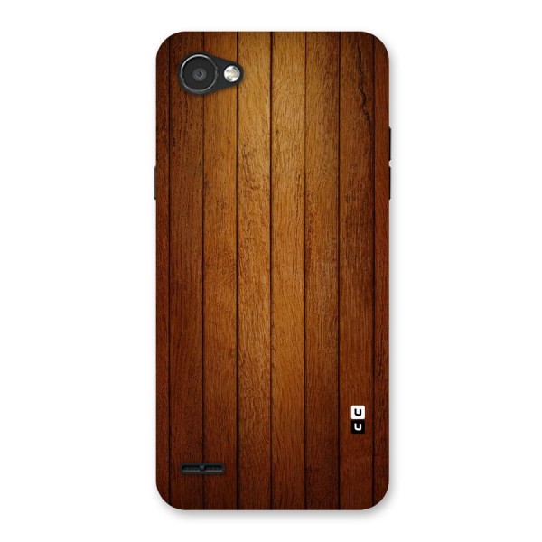 Brown Wood Design Back Case for LG Q6