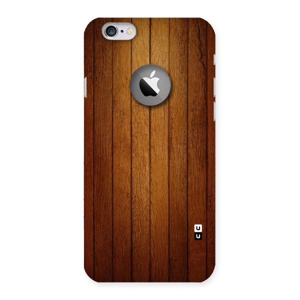 Brown Wood Design Back Case for iPhone 6 Logo Cut