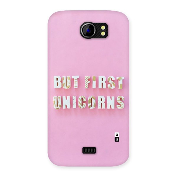 But First Unicorns Back Case for Micromax Canvas 2 A110