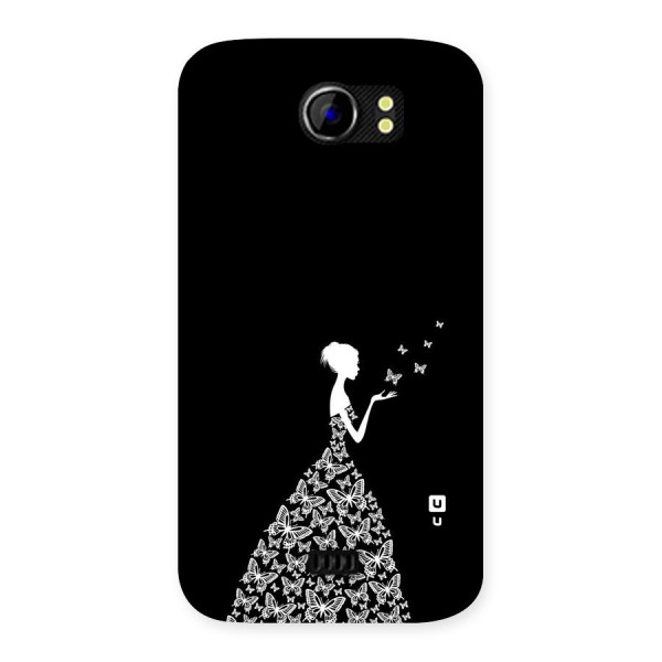 Butterfly Dress Back Case for Micromax Canvas 2 A110