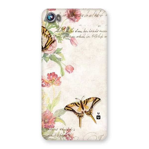 Butterfly Floral Back Case for Micromax Canvas Fire 4 A107