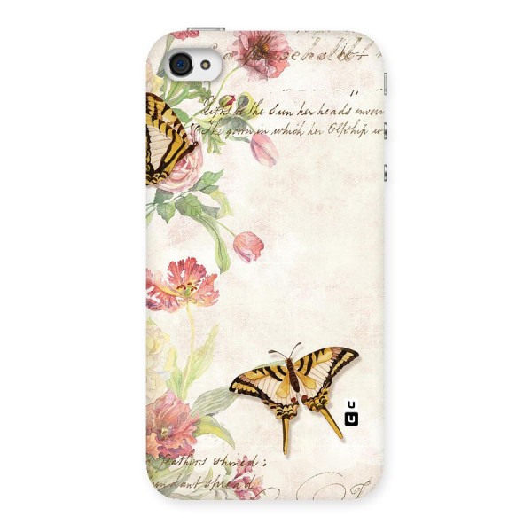 Butterfly Floral Back Case for iPhone 4 4s