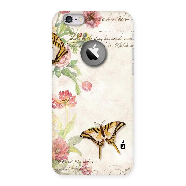 Butterfly Floral Back Case for iPhone 6 Logo Cut