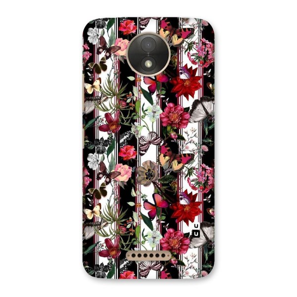 Butterfly Flowers Back Case for Moto C Plus