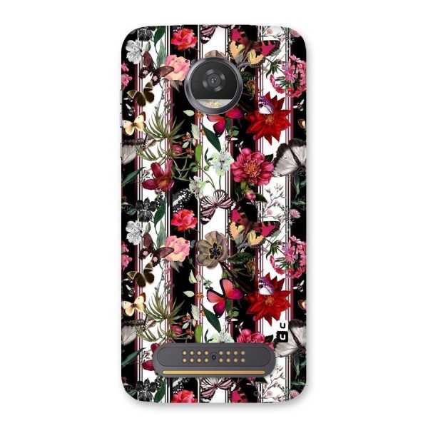 Butterfly Flowers Back Case for Moto Z2 Play