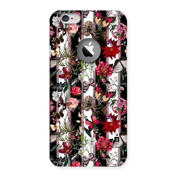 Butterfly Flowers Back Case for iPhone 6 Logo Cut