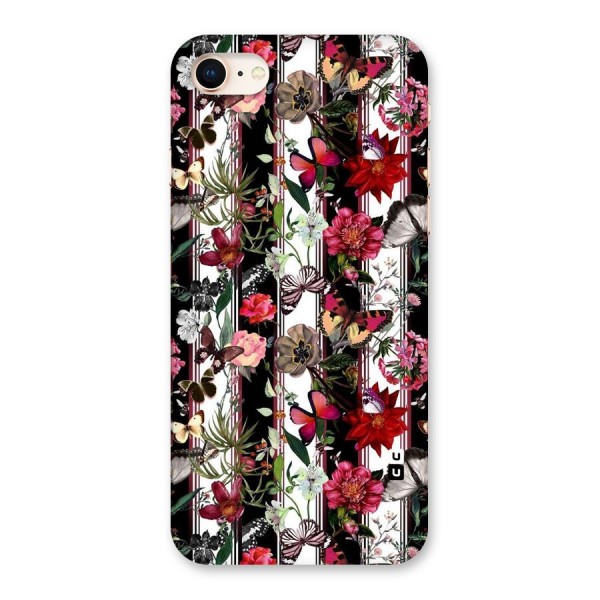 Butterfly Flowers Back Case for iPhone 8