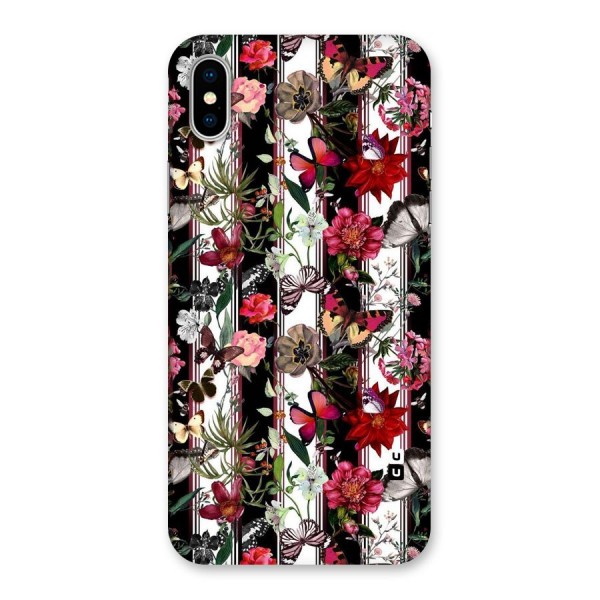 Butterfly Flowers Back Case for iPhone X