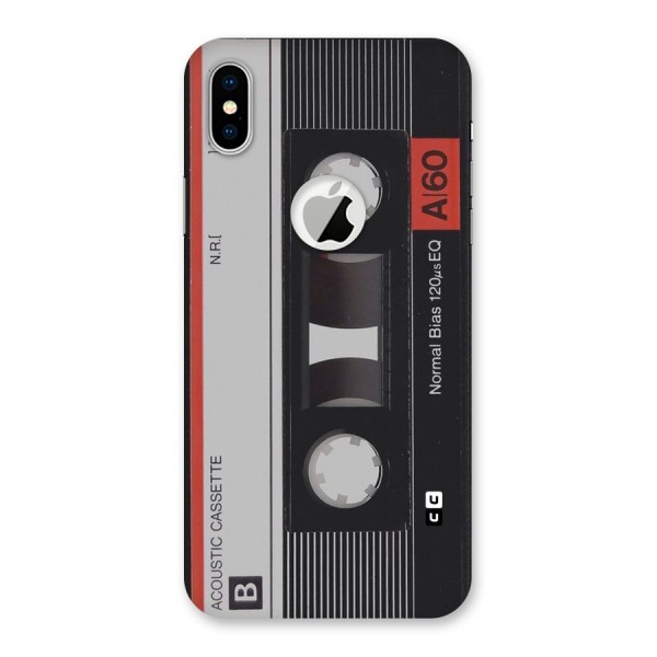 Casette Design Back Case for iPhone XS Logo Cut