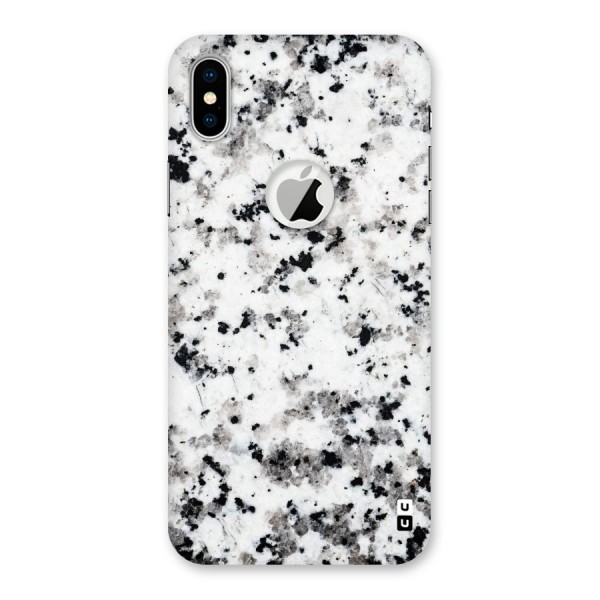 Charcoal Spots Marble Back Case for iPhone X Logo Cut