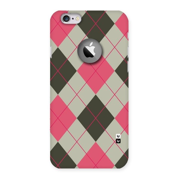 Check And Lines Back Case for iPhone 6 Logo Cut