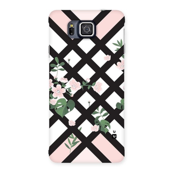 Check Floral Stripes Back Case for Galaxy Alpha