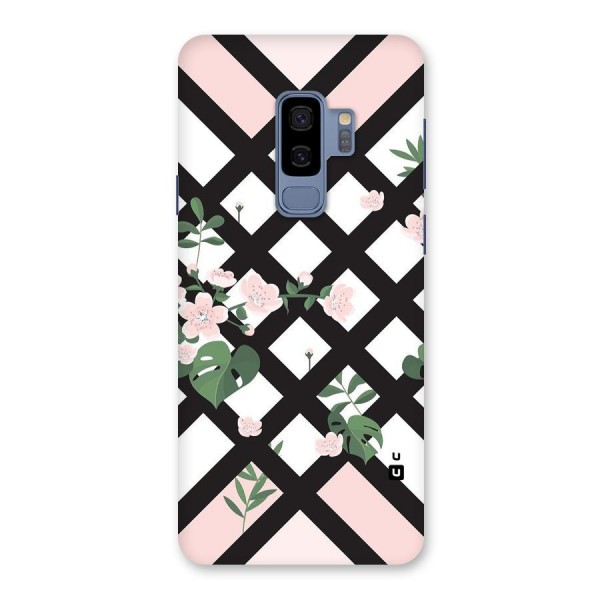 Check Floral Stripes Back Case for Galaxy S9 Plus