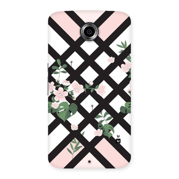 Check Floral Stripes Back Case for Nexsus 6