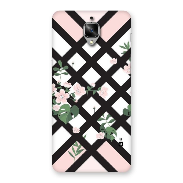 Check Floral Stripes Back Case for OnePlus 3