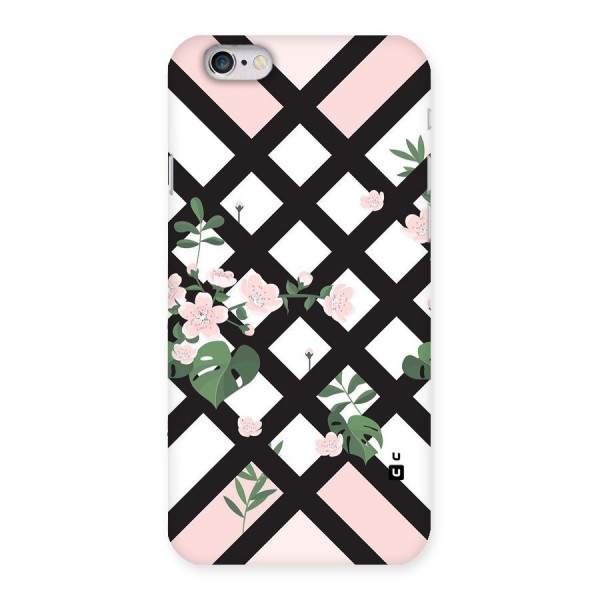Check Floral Stripes Back Case for iPhone 6 6S