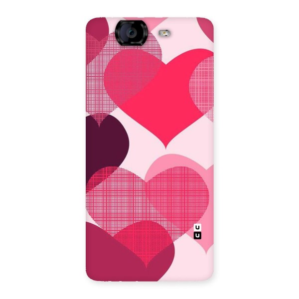 Check Pink Hearts Back Case for Canvas Knight A350