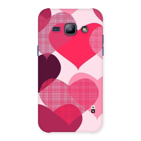 Check Pink Hearts Back Case for Galaxy J1