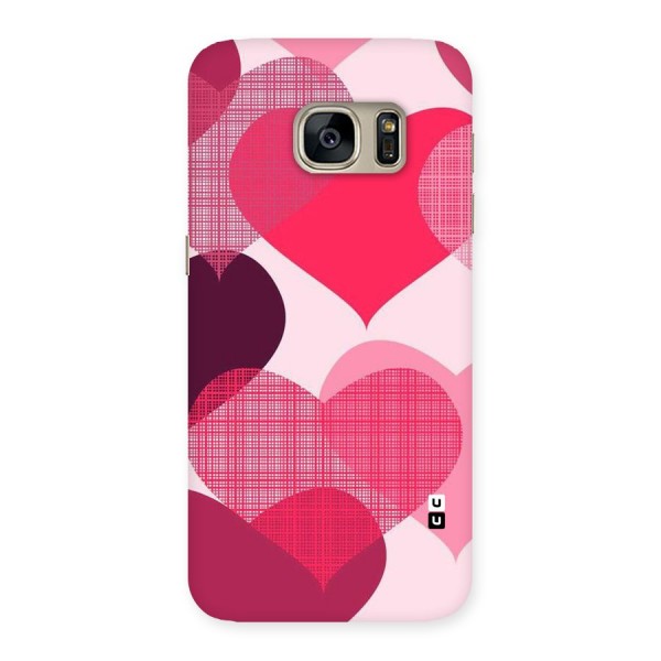 Check Pink Hearts Back Case for Galaxy S7