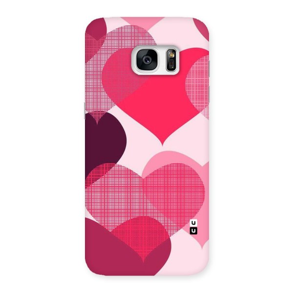Check Pink Hearts Back Case for Galaxy S7 Edge
