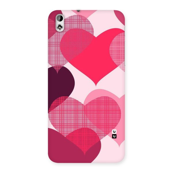 Check Pink Hearts Back Case for HTC Desire 816g