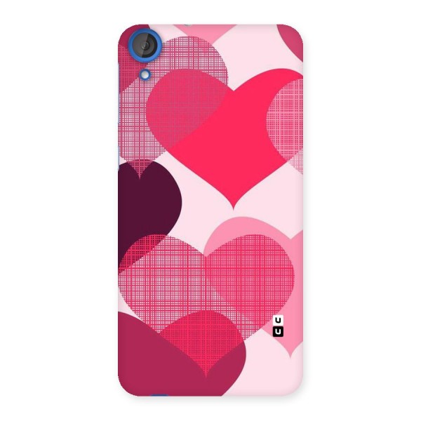Check Pink Hearts Back Case for HTC Desire 820s