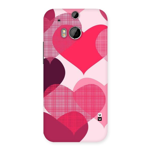 Check Pink Hearts Back Case for HTC One M8