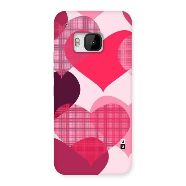 Check Pink Hearts Back Case for HTC One M9