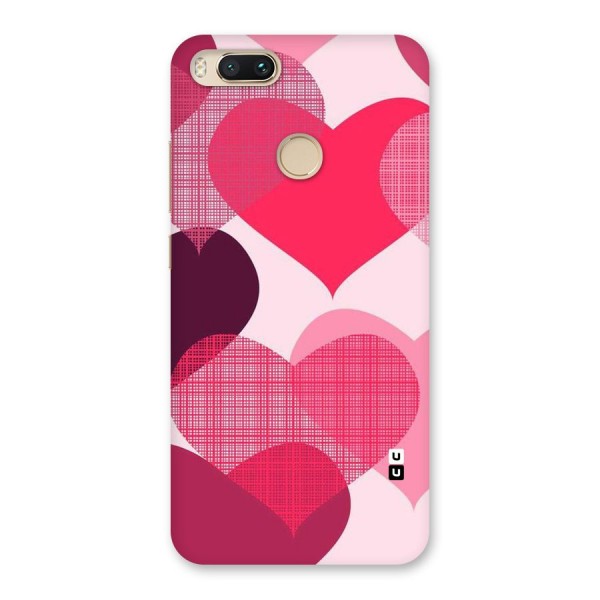 Check Pink Hearts Back Case for Mi A1